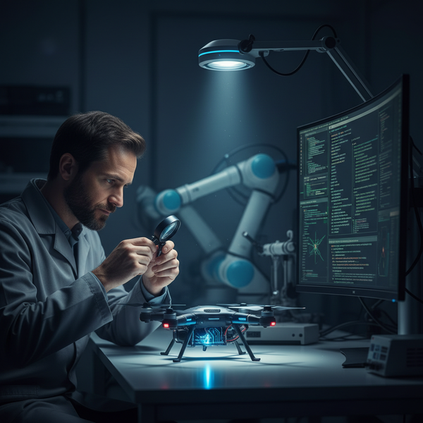 Illustration de technologies duales, avec des engrenages civils et militaires s'imbriquant, symbolisant la convergence des PME vers l'économie de défense.