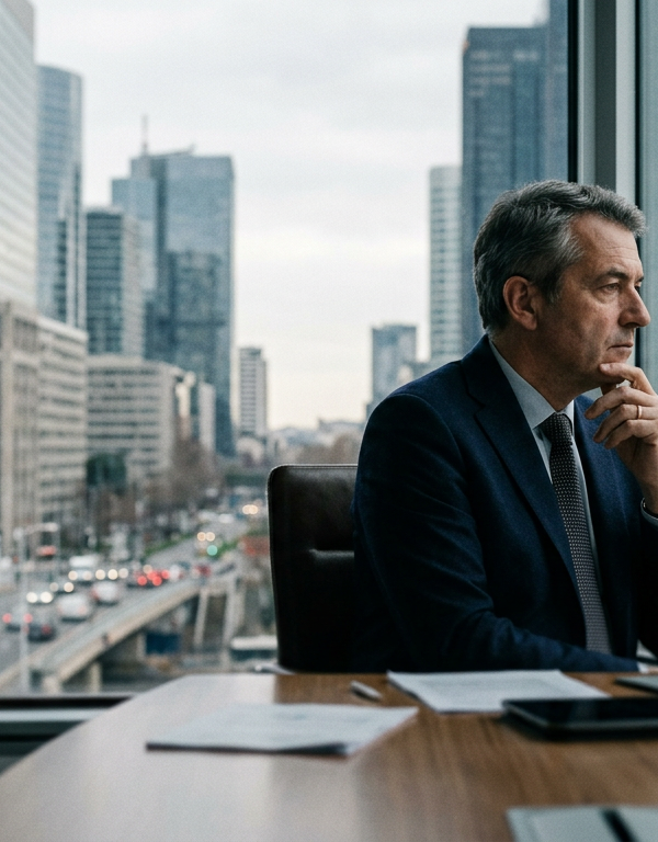 Graphique illustrant la tension entre le ralentissement du PIB et l'inflation en économie française, avec des flèches symbolisant la pression sur les PME.