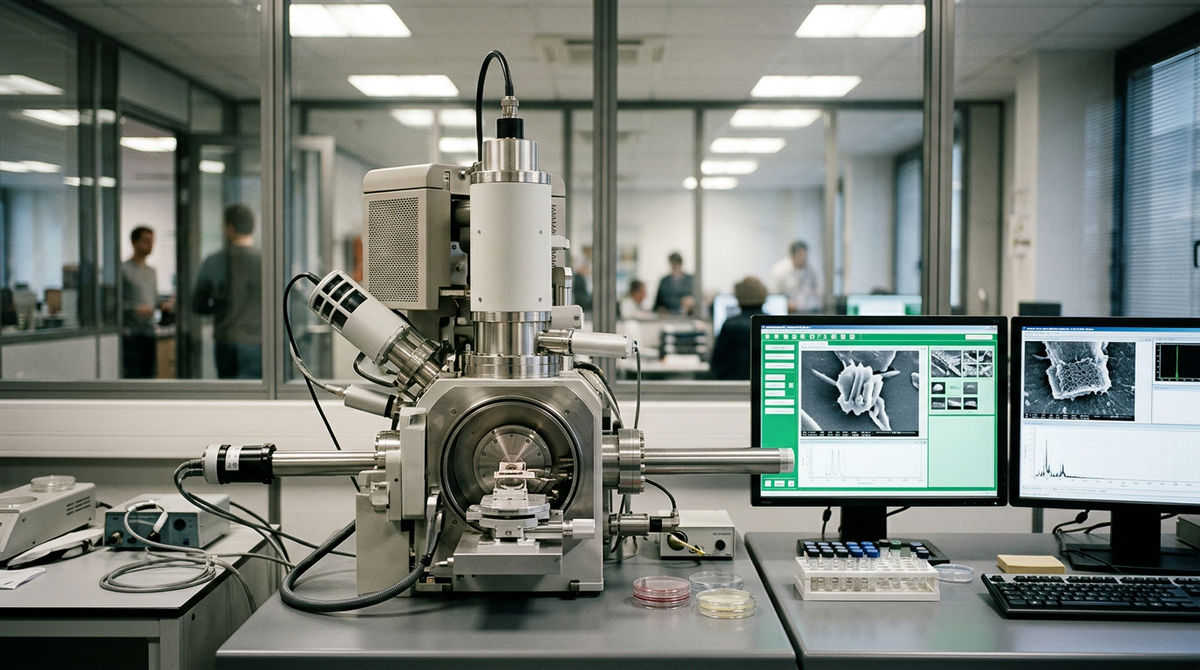 Une PME innovante bénéficiant d'un financement Deeptech européen, symbolisé par des graphiques de croissance et des symboles de l'UE, illustrant l'opportunité de financement Deeptech PME.