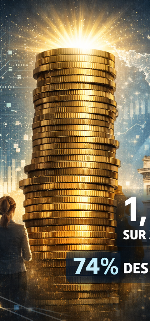 Graphique illustrant la répartition inégale du financement startup en France en mars 2026, avec une barre géante pour les méga-levées et de petites barres pour les autres, symbolisant la concentration du capital.
