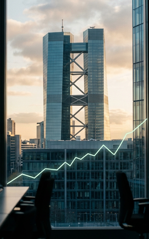 Graphique illustrant la croissance des investissements privés avec le logo de la BCE, symbolisant le financement des startups tech en Europe.