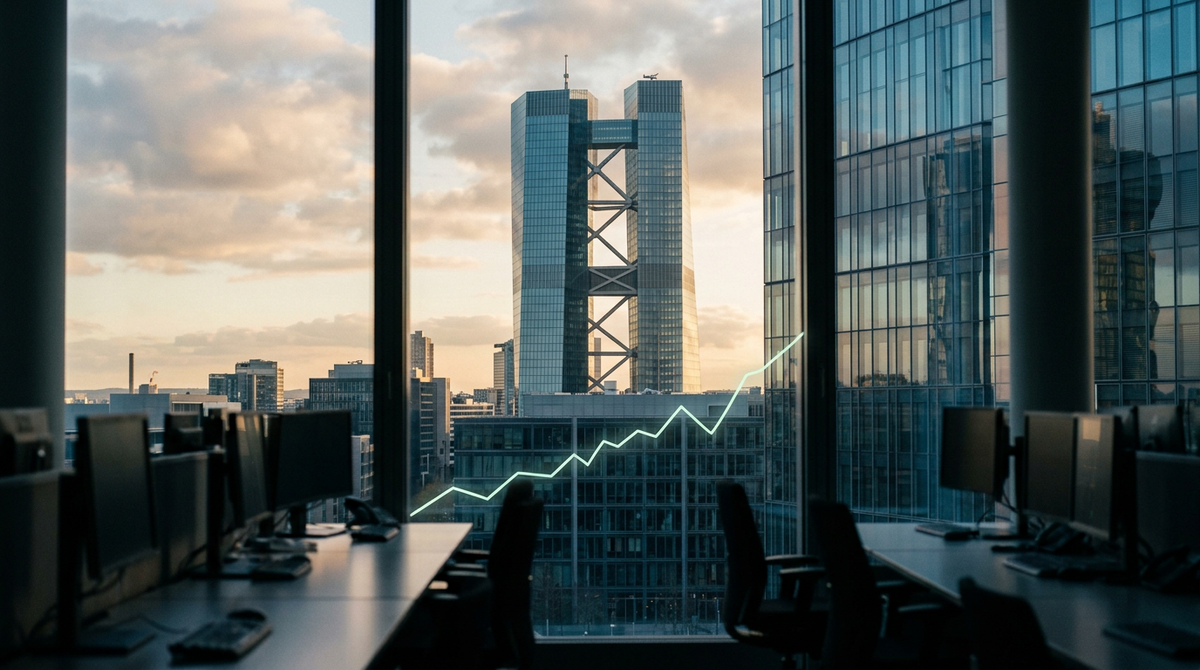 Graphique illustrant la croissance des investissements privés avec le logo de la BCE, symbolisant le financement des startups tech en Europe.