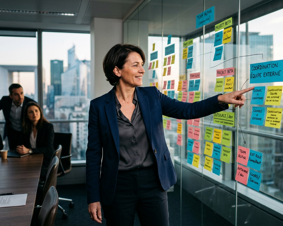 Schéma d'une équipe hybride illustrant le modèle Freelancing-first pour une PME agile.