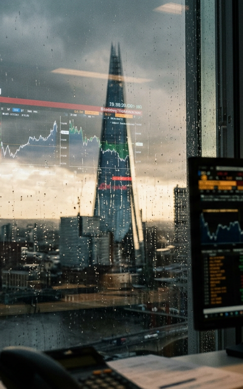 Graphique illustrant une augmentation des fusions-acquisitions au Royaume-Uni, avec des flèches pointant vers la France, symbolisant les leçons stratégiques pour les PME.