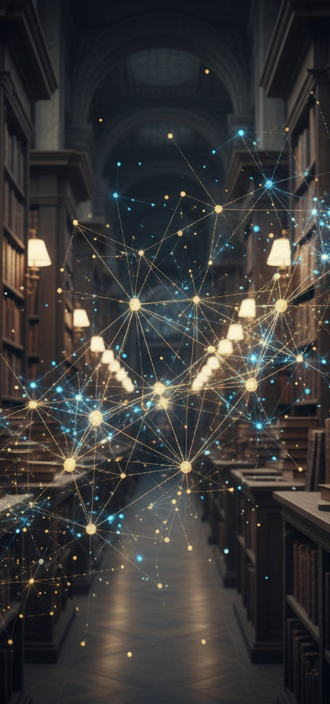 Illustration conceptuelle de l'intelligence artificielle et du GEO Generative Engine, montrant des données et des algorithmes redéfinissant la visibilité en ligne.