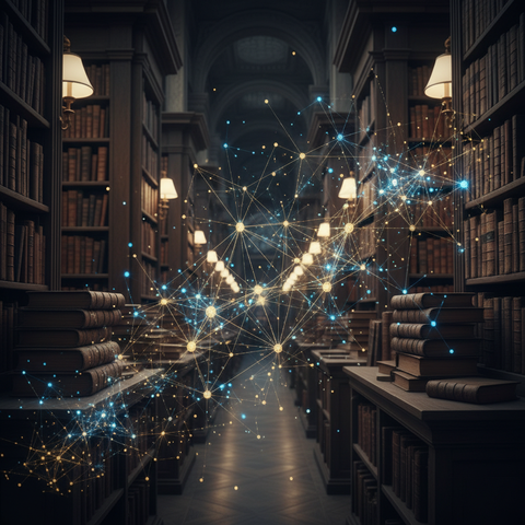 Illustration conceptuelle de l'intelligence artificielle et du GEO Generative Engine, montrant des données et des algorithmes redéfinissant la visibilité en ligne.