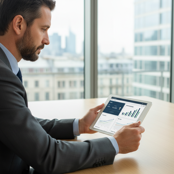 Illustration d'un tableau de bord Google Ads avec des graphiques de croissance et des icônes d'IA, symbolisant la maîtrise des Google Ads PME en 2026.