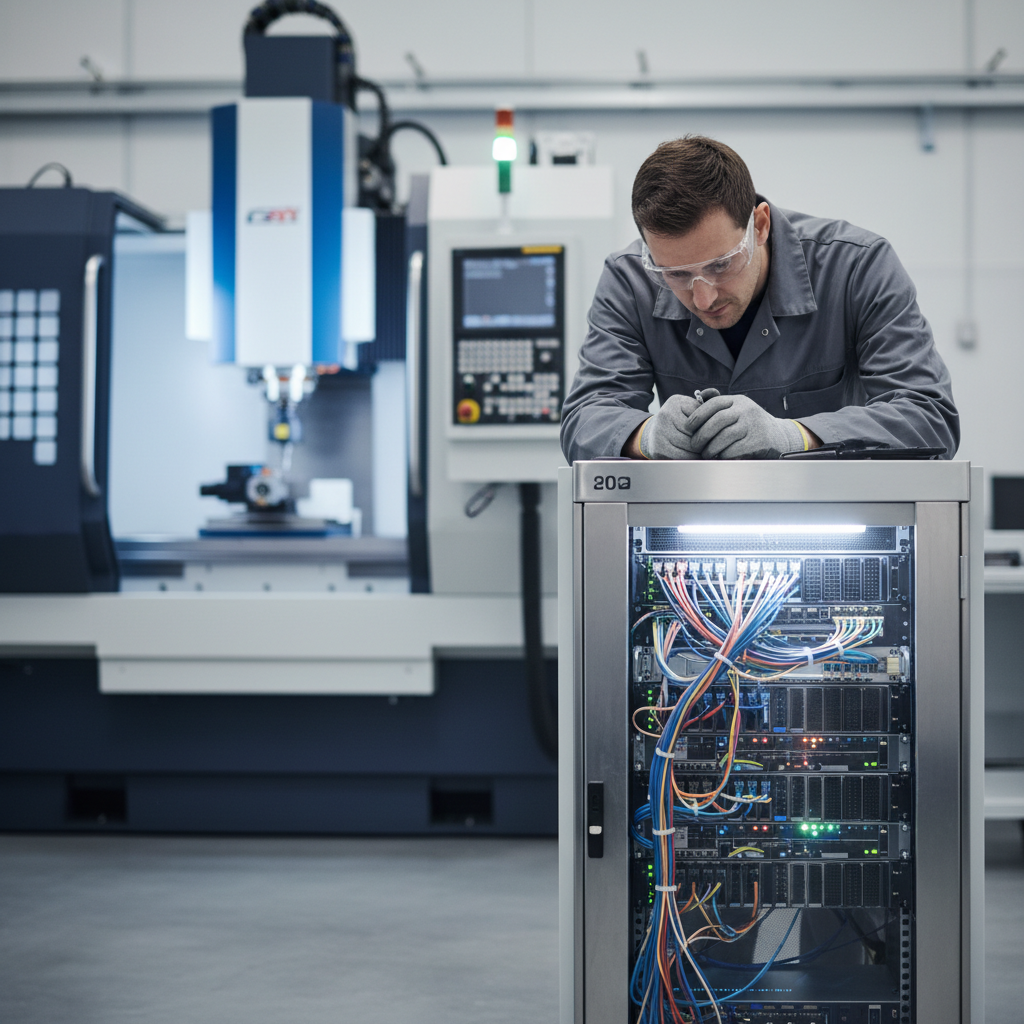 Illustration d'un serveur local sécurisé avec des données d'IA, symbolisant l'IA locale PME et la souveraineté des données pour une entreprise.