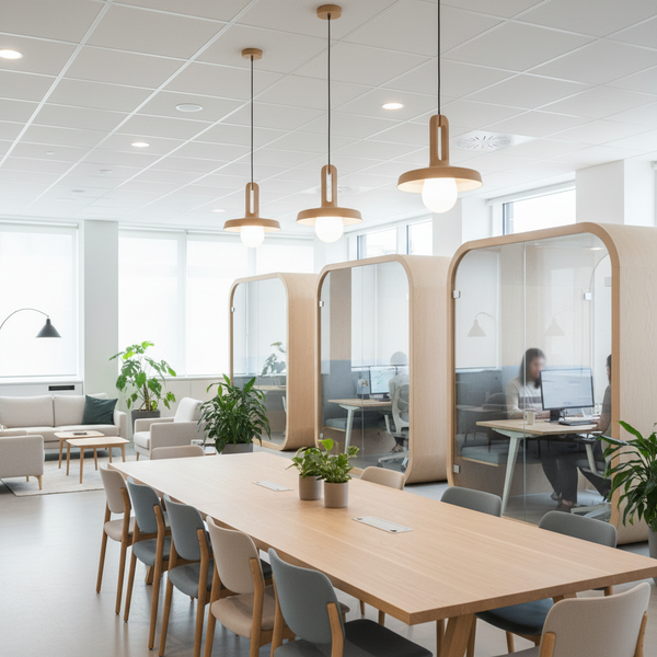 Une image représentant des professionnels collaborant dans un espace de coworking moderne, symbolisant les nouvelles stratégies d'immobilier commercial 2026 pour les PME.