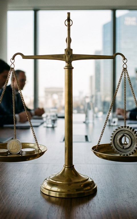 Graphique montrant une courbe d'inflation en baisse, avec des flèches indiquant une reprise stratégique pour les PME.