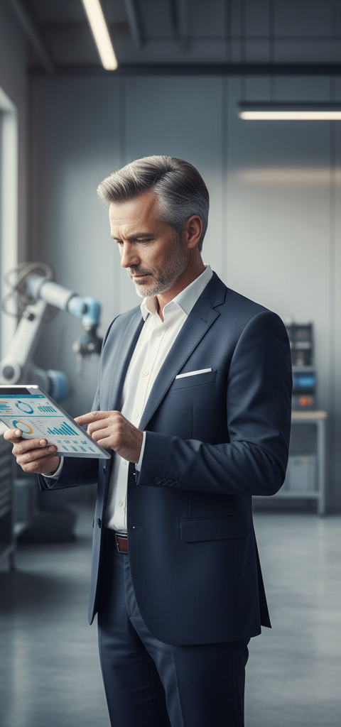 intelligence économique PME — Illustration d'une PME utilisant des outils d'intelligence économique pour analyser des