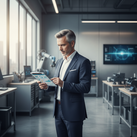 intelligence économique PME — Illustration d'une PME utilisant des outils d'intelligence économique pour analyser des