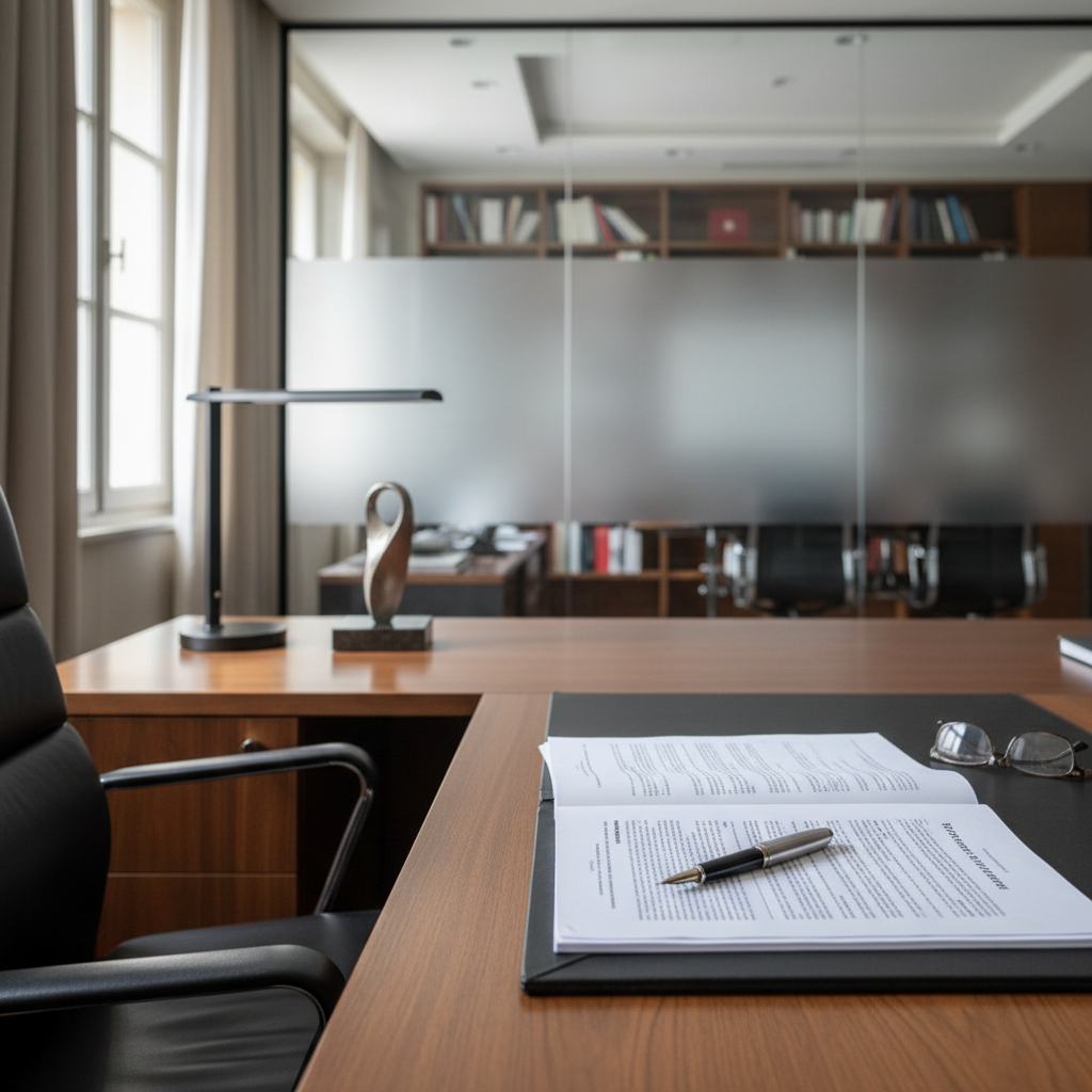 Illustration d'un dirigeant de PME prenant une décision difficile, symbolisant le licenciement économique et ses implications stratégiques.