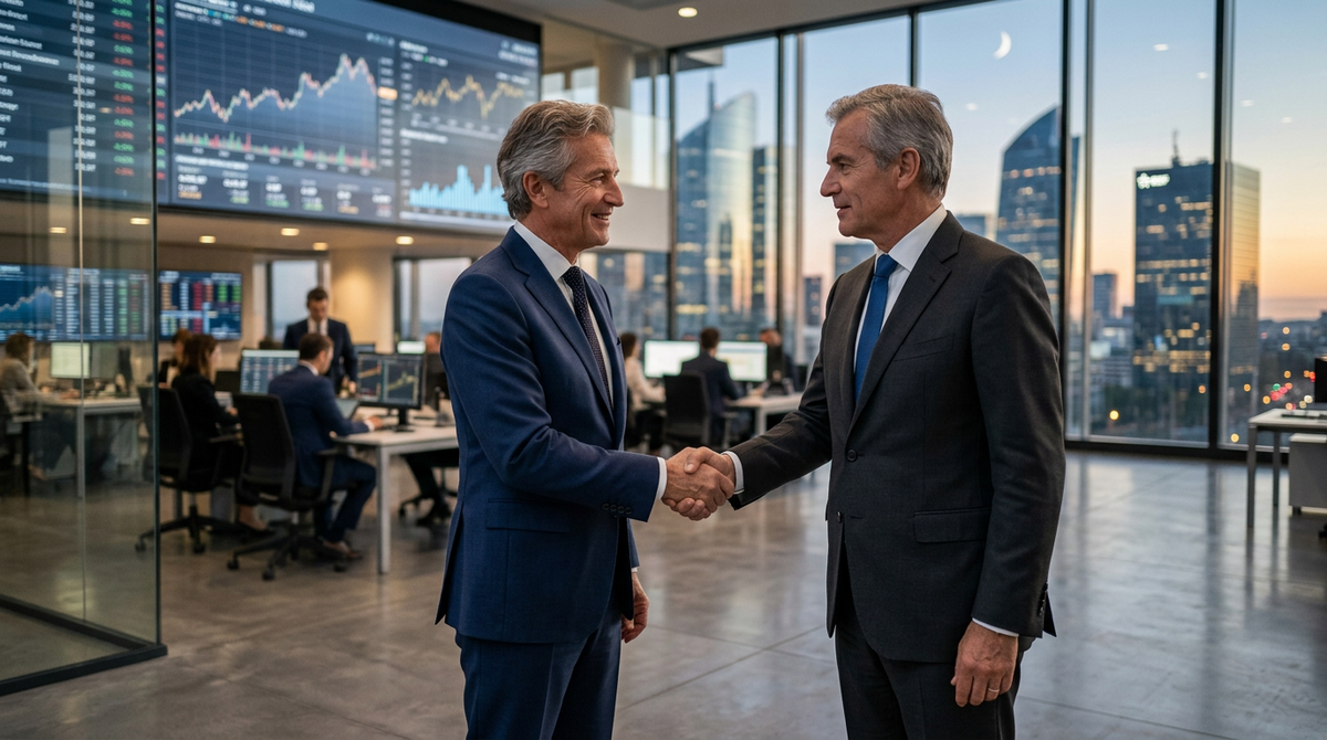 Graphique illustrant la corrélation entre la baisse des taux d'intérêt et l'augmentation des opérations de M&A PME, avec des flèches montantes symbolisant la croissance externe et la reprise du marché.