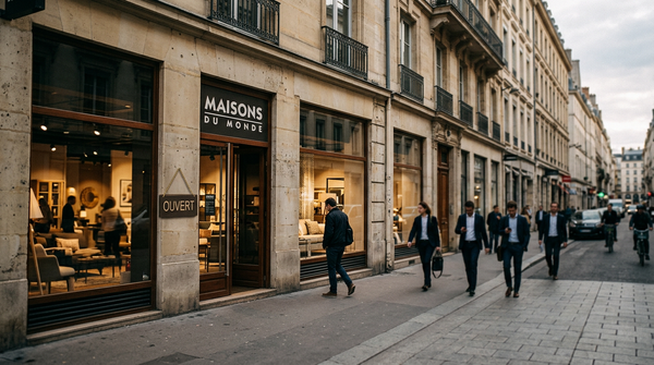Enseigne Maisons du Monde après la signature du plan de refinancement de juillet 2026.