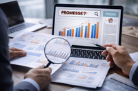 Illustration conceptuelle de la confiance en marketing PME 2026, avec des engrenages symbolisant l'ingénierie stratégique et des mains se serrant.