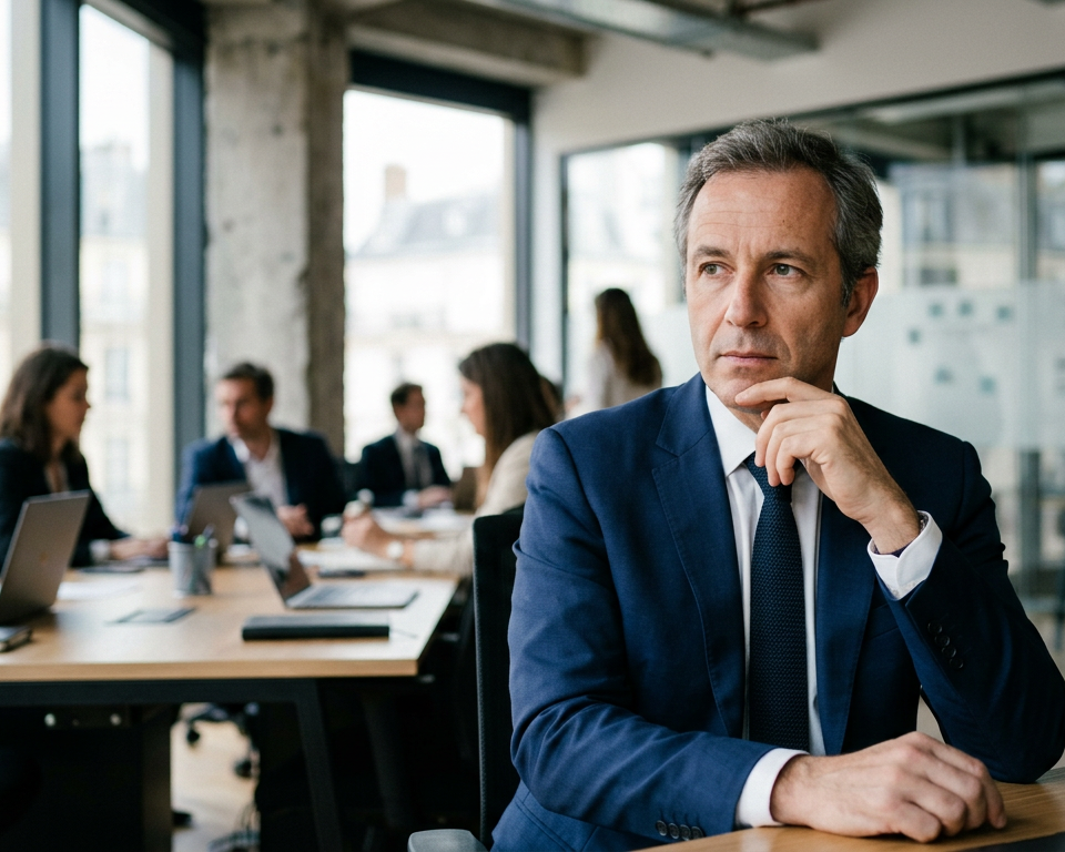 Portrait de Michaël Benabou, cofondateur de Veepee et investisseur, souriant et confiant, illustrant son approche centrée sur l'humain dans le monde des affaires.