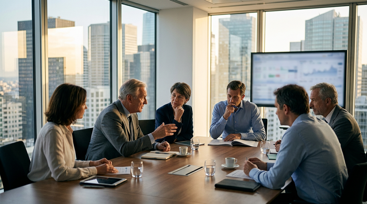 Illustration de mentors et entrepreneurs collaborant, symbolisant le Modèle 50 Partners et l'hypercroissance des startups grâce au smart money.