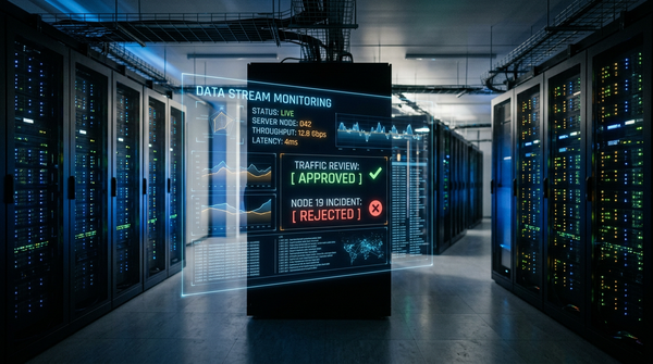 Interface de gestion publicitaire montrant le processus de modération IA Meta pour une entreprise.
