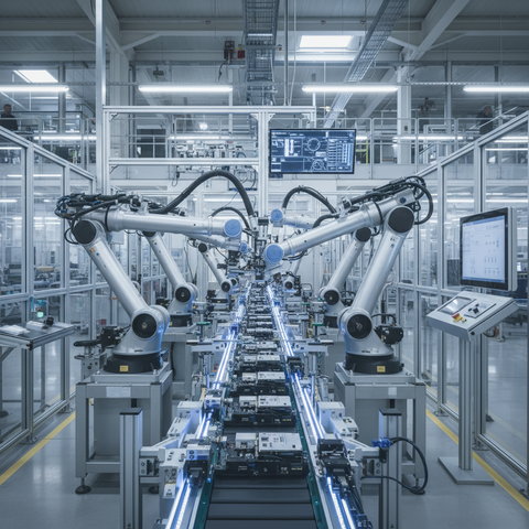 Illustration d'une carte de l'Europe avec des flèches symbolisant le nearshoring pour les PME françaises, mettant en avant la relocalisation de la production et la sécurisation des chaînes d'approvisionnement.