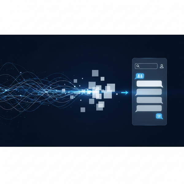 Illustration d'une interface de newsletter IA prédictive, avec des graphiques de données et des icônes d'intelligence artificielle, symbolisant la personnalisation avancée.