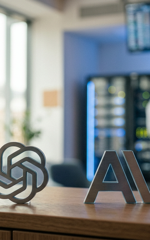 Illustration symbolisant la finance et l'intelligence artificielle, avec les logos d'OpenAI et Anthropic, représentant leur potentielle entrée en bourse et ses répercussions sur le marché de l'IA.
