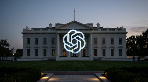 Illustration du logo OpenAI GPT-5.6 sous le sceau officiel du gouvernement des États-Unis.