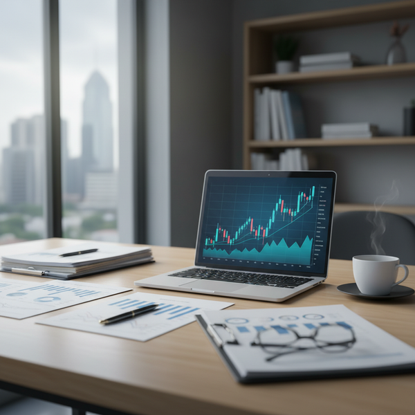 Illustration d'un dirigeant de PME analysant des documents fiscaux, symbolisant l'optimisation fiscale légale PME et la réduction de l'impôt sur les sociétés.