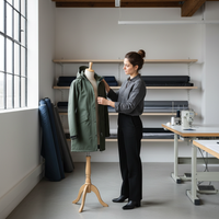Illustration d'un vêtement de pluie Atelier Vent d'Ouest, symbolisant le succès d'une précommande e-commerce sans surstocker pour une marque durable.