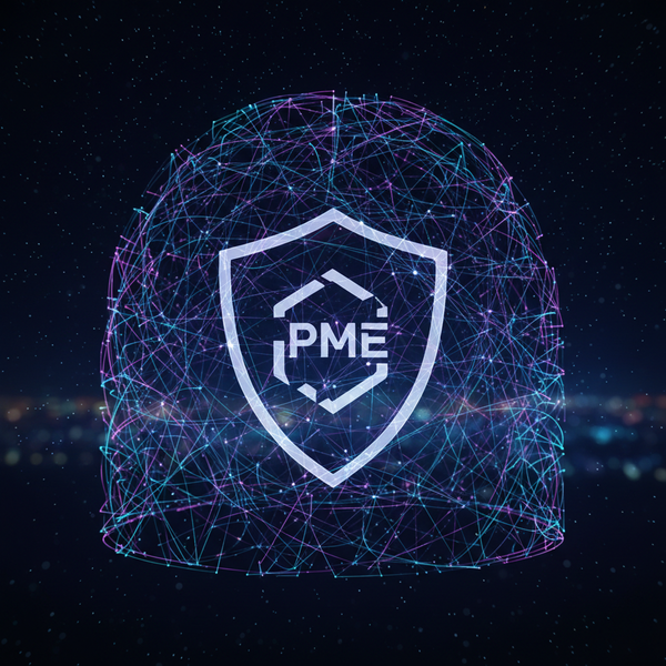 Illustration d'un bouclier protégeant des icônes de brevets, marques et droits d'auteur, symbolisant la protection de la propriété intellectuelle pour les PME en 2026.