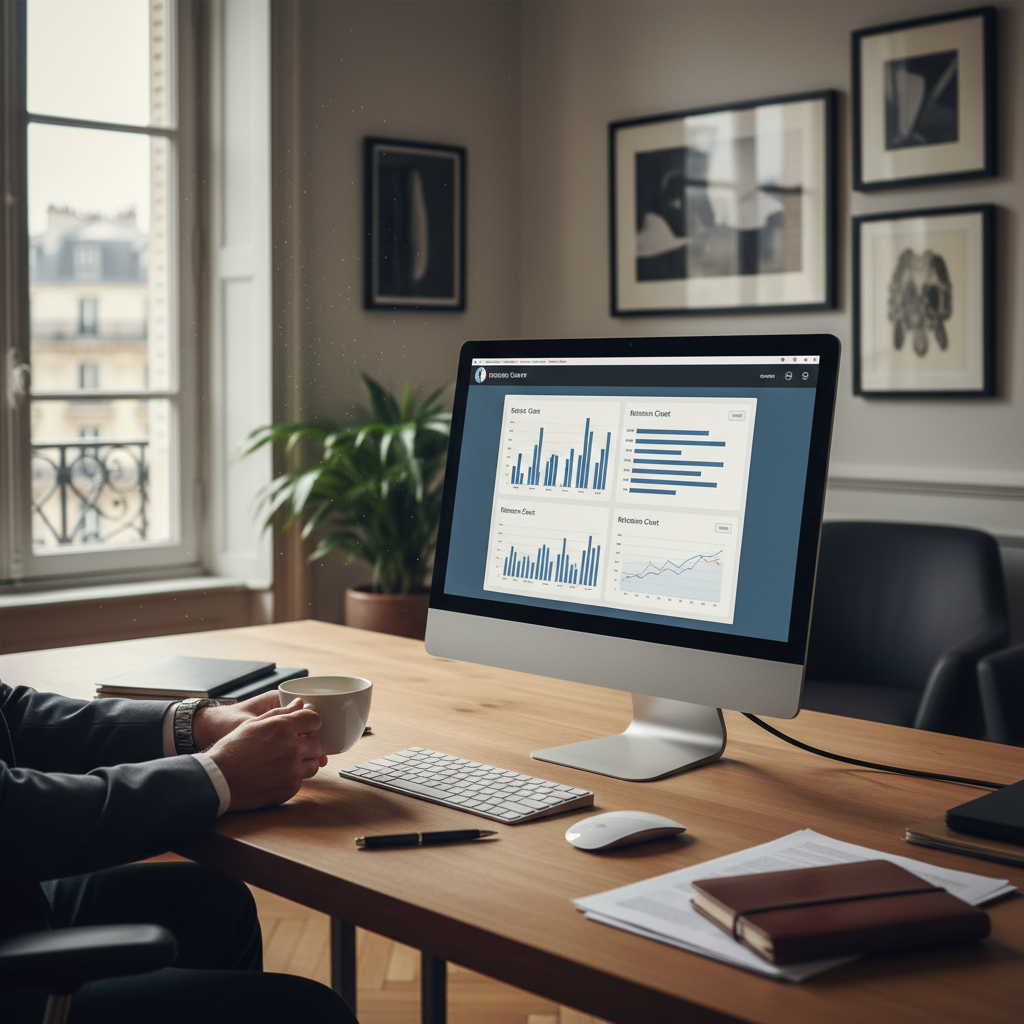 Illustration d'une main activant un interrupteur 'ON' pour symboliser la réactivation de clients inactifs, avec des graphiques de croissance en arrière-plan, représentant le succès d'une stratégie de relance clients inactifs.