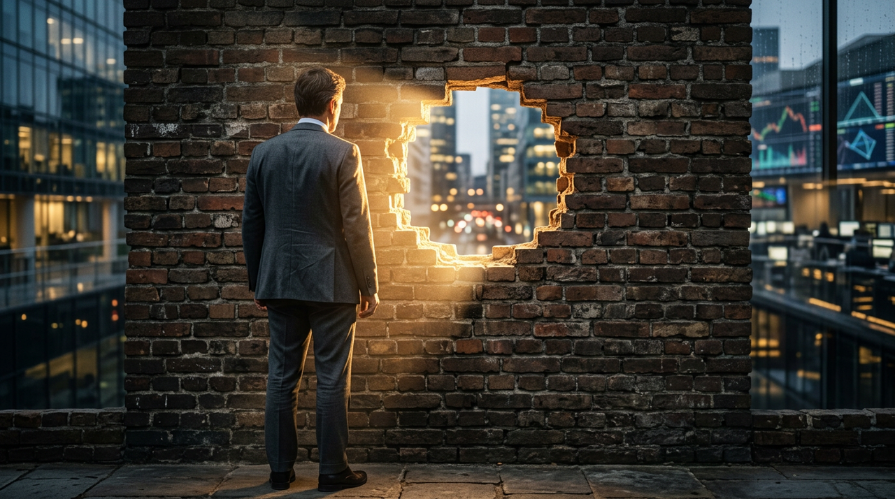 Dirigeant de PME analysant des données pour combler son retard de formation en intelligence artificielle.