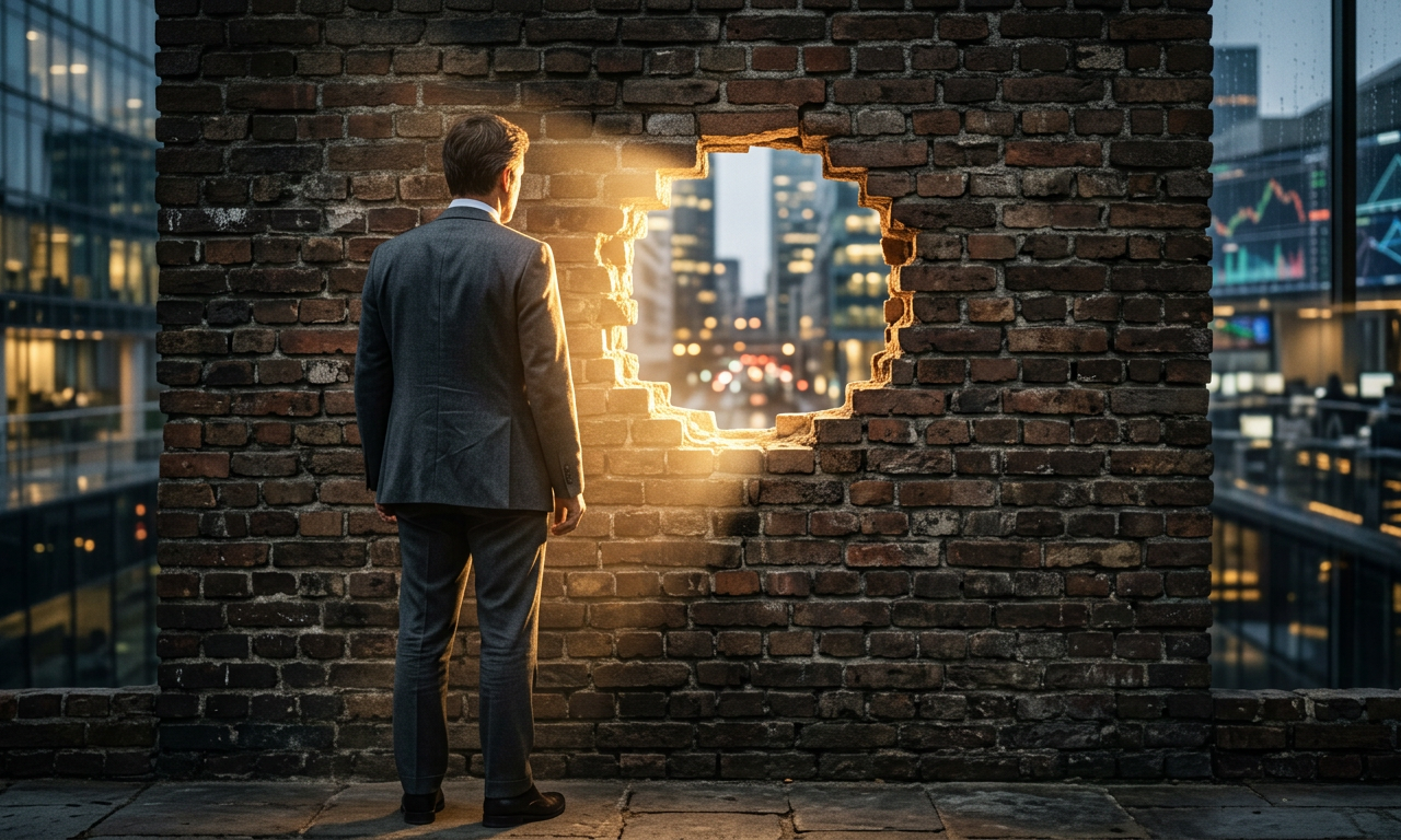 Dirigeant de PME analysant des données pour combler son retard de formation en intelligence artificielle.