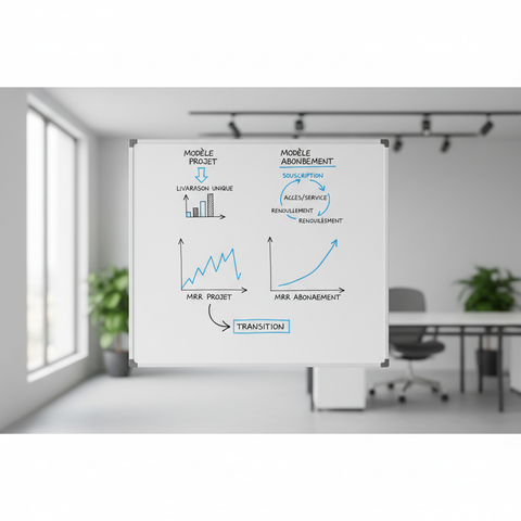 Illustration d'un graphique de croissance stable et continue, symbolisant des revenus récurrents services et la pérennité d'une entreprise.