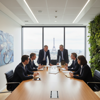 Illustration d'une poignée de main entre un dirigeant de PME et un salarié, symbolisant un accord de rupture