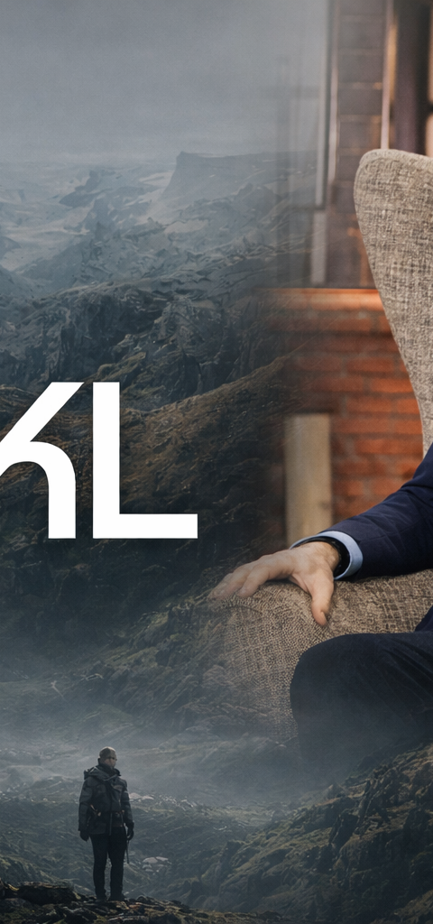Éric Larchevêque présentant le SKL Club, un club business pour entrepreneurs en croissance, avec des graphiques de progression en arrière-plan.