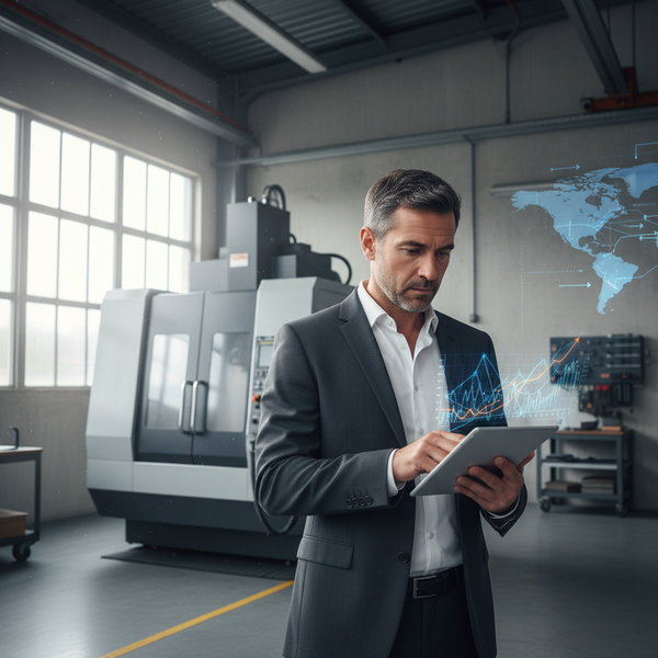 Illustration de la convergence des tendances PME 2027 : IA, climat, géopolitique, avec des engrenages et des flèches symbolisant l'interconnexion des défis.