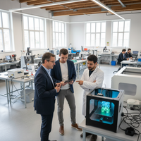 tiers-lieux innovation — Une vue dynamique d'un tiers-lieu innovation moderne, avec des personnes collaborant autour de