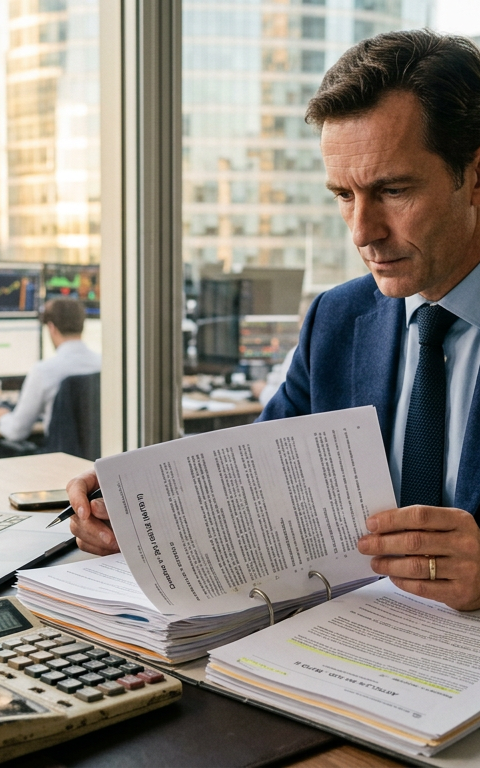 Illustration d'une PME naviguant dans la complexité réglementaire du travail détaché URSSAF, avec des documents et des symboles de conformité.