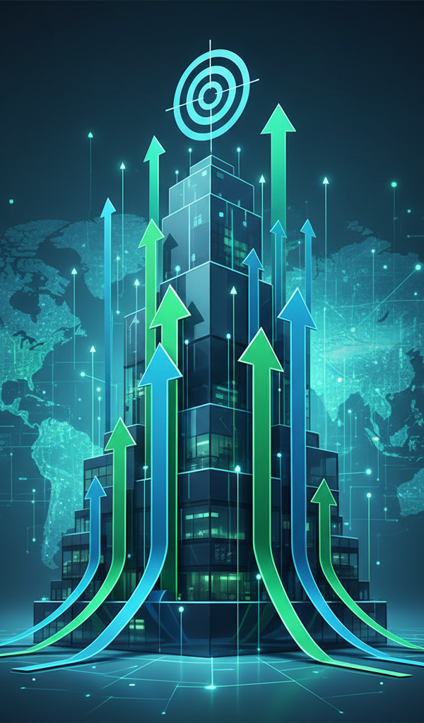 Illustration de la verticalisation de l'offre pour une PME de services, symbolisant la spécialisation vers une niche de marché spécifique pour une meilleure rentabilité et expertise.