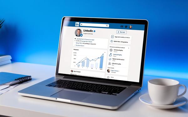 Équipe marketing analysant les statistiques LinkedIn en réunion