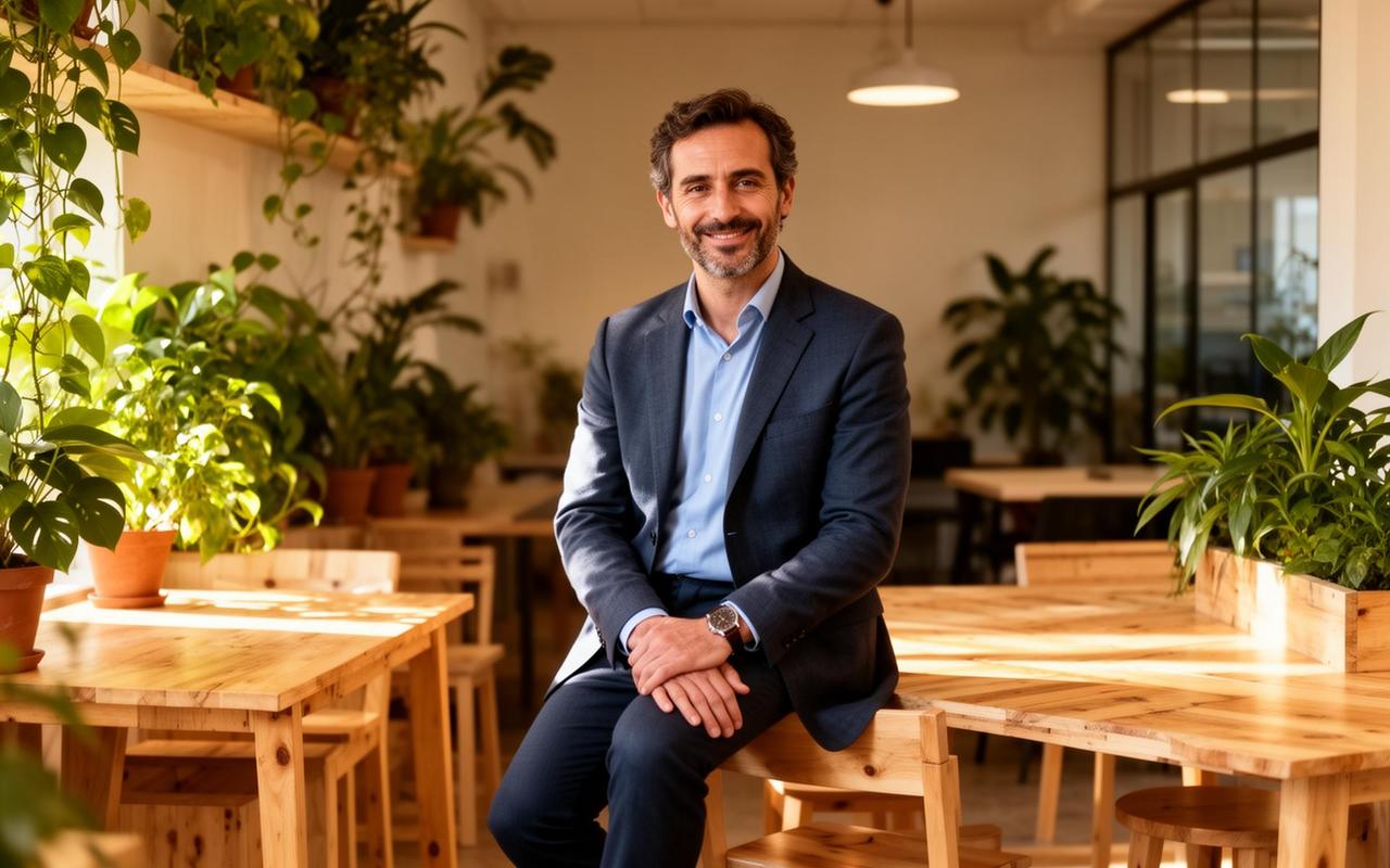 Julien Garcia dans son espace de coworking éco-responsable