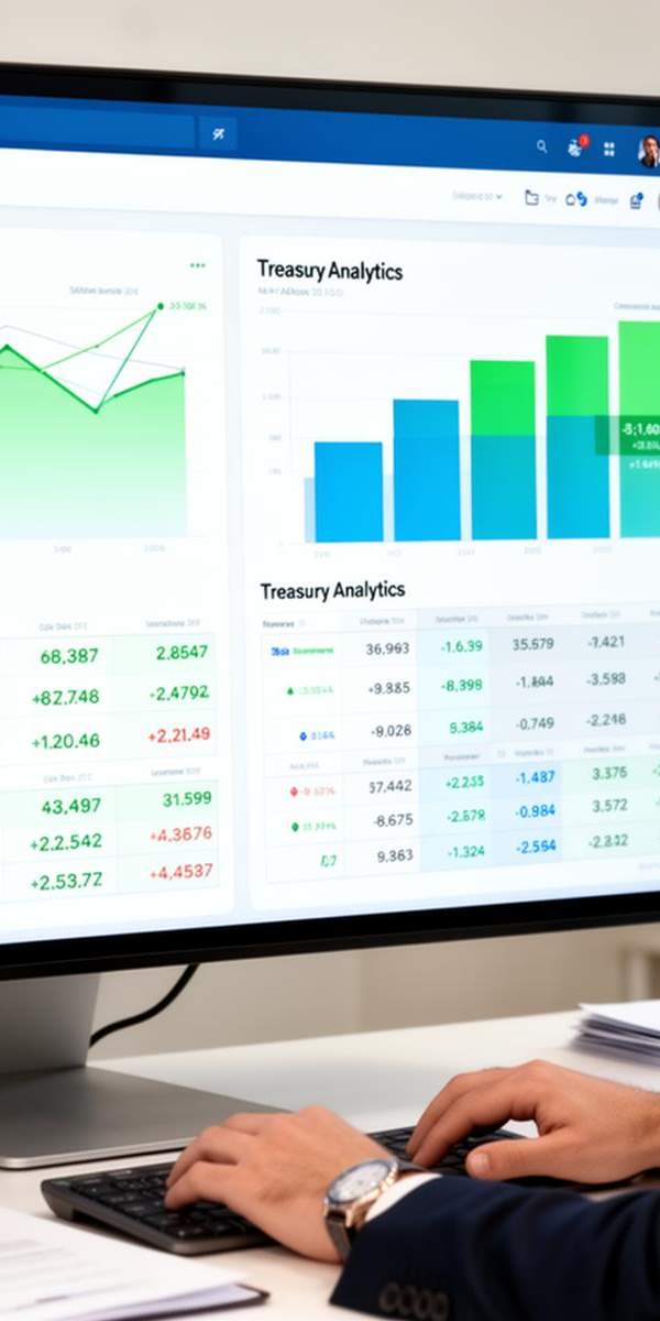 Entrepreneur analysant un tableau de bord de trésorerie sur écran